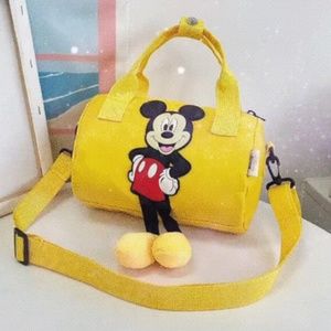 ZARA MICKEY MOUSE BAG YELLOW SMALL DUFFLE WITH PLUSH FEET